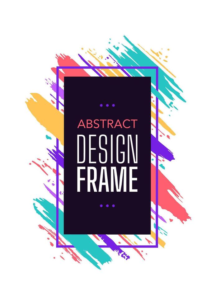 Geometry poster with stroke paintbrush, shape frame modern vector
