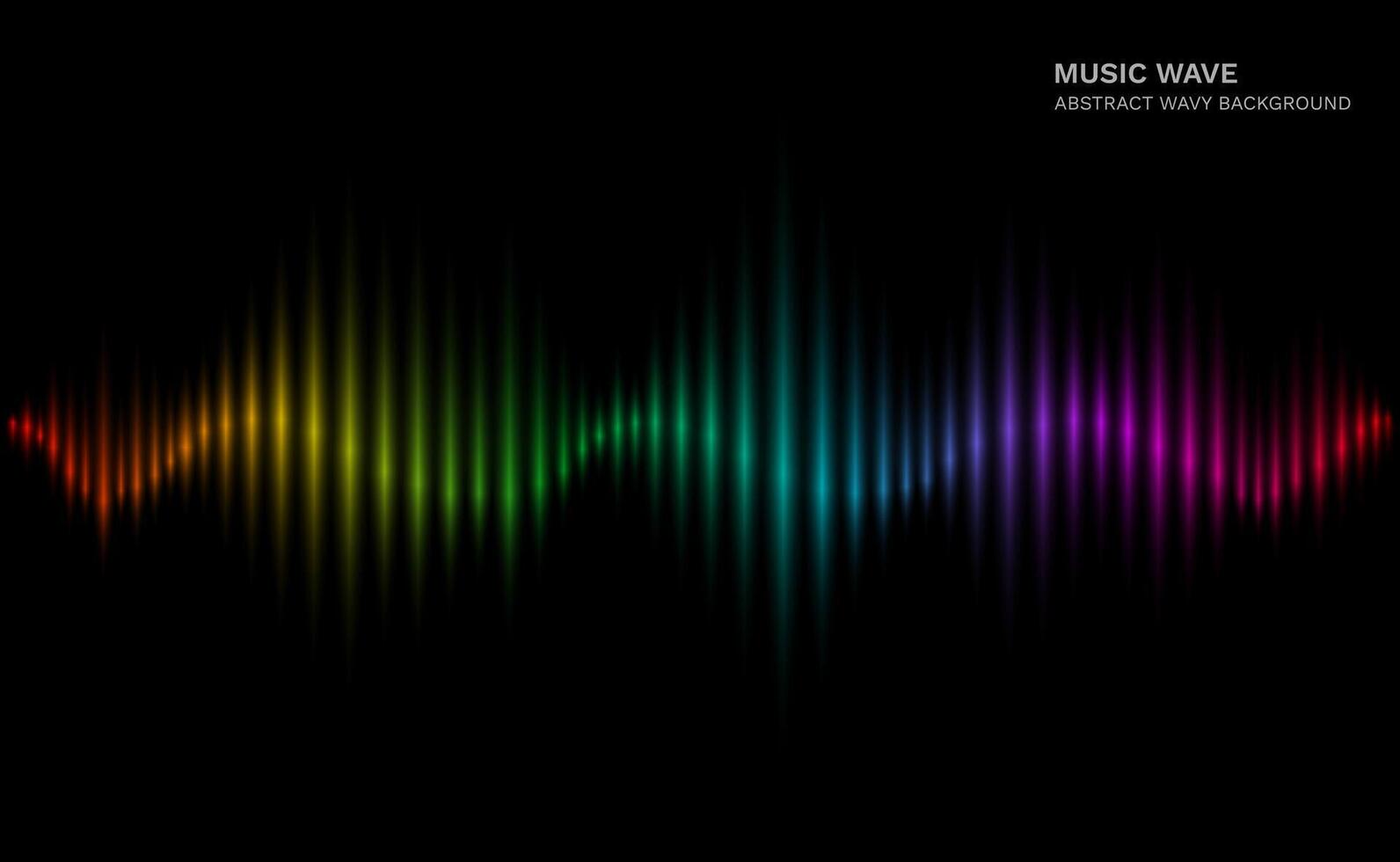 Rainbow sound wave. Multicolor sonic dynamic waveform on dark background. Abstract electronic music futuristic equalizer concept vector