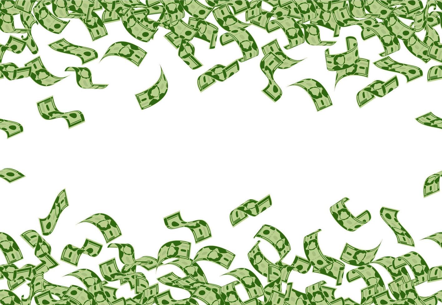 Falling money pattern. Dollar banknotes flying seamless pattern, cash money bills rain. Falling dollars bills background illustration vector