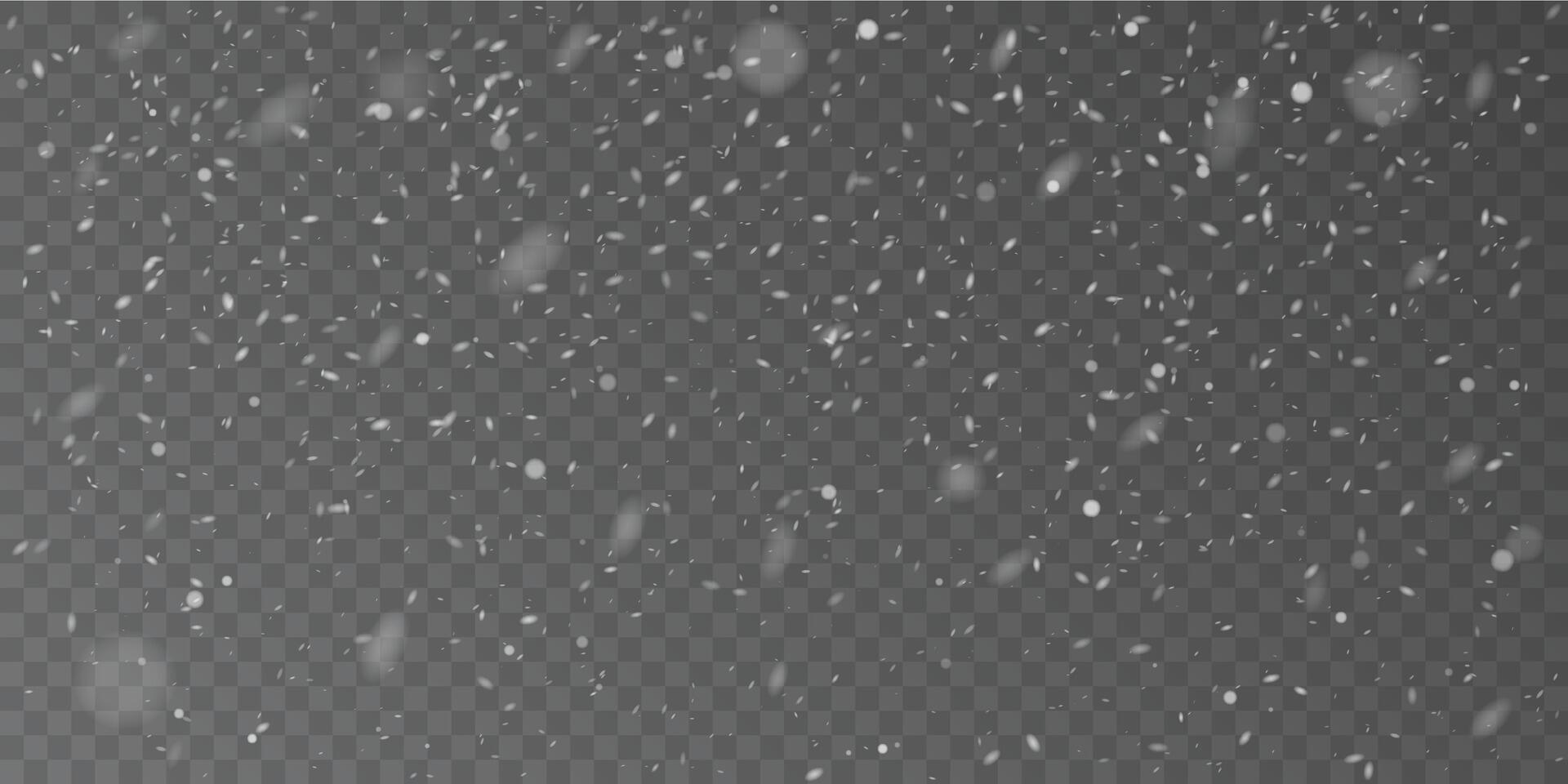 Snowfall background. Realistic winter snowfall overlay, snowy weather background illustration. Christmas cozy snowfall weather vector