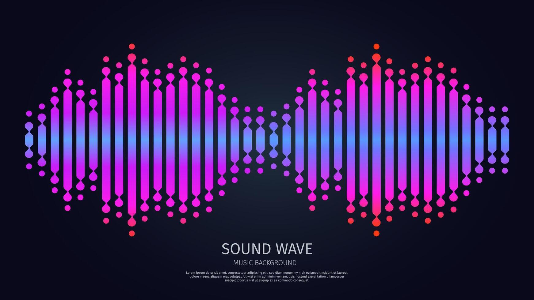 Sound wave equalizer. Music digital waveform technology background. Electronic purple light energetic pulse vector