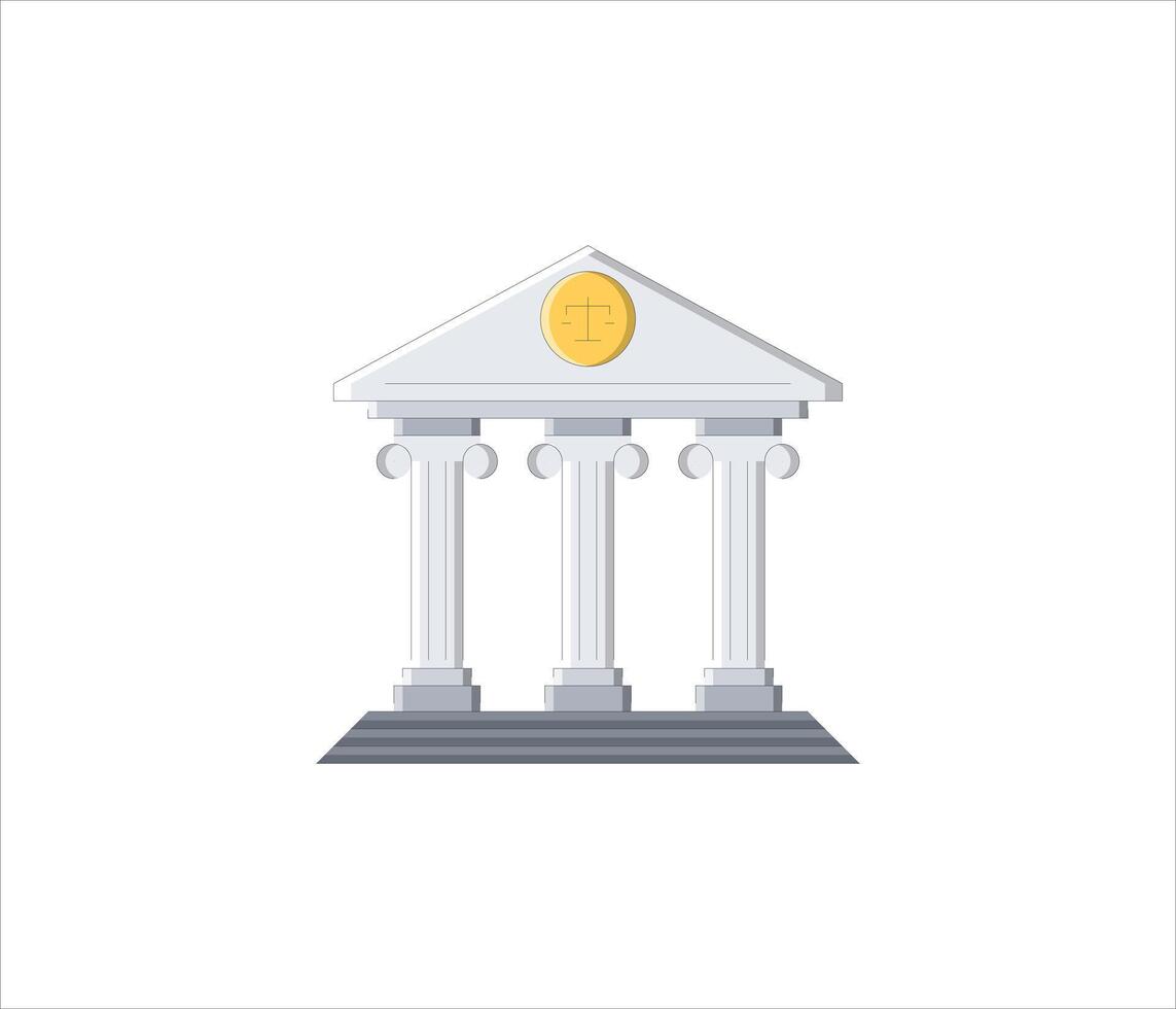 bank court justice udge building architecture vector