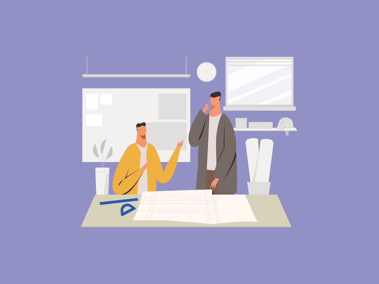 Architect Working Office design vector
