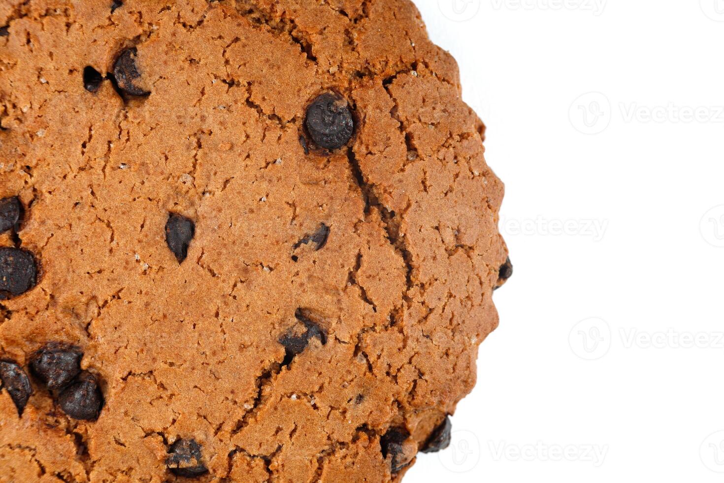 Oatmeal cookies with chocolate pieces isolate. place for text cope space photo