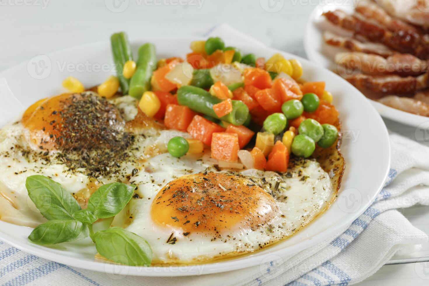 Delicious traditional breakfast. Food in a restaurant. photo