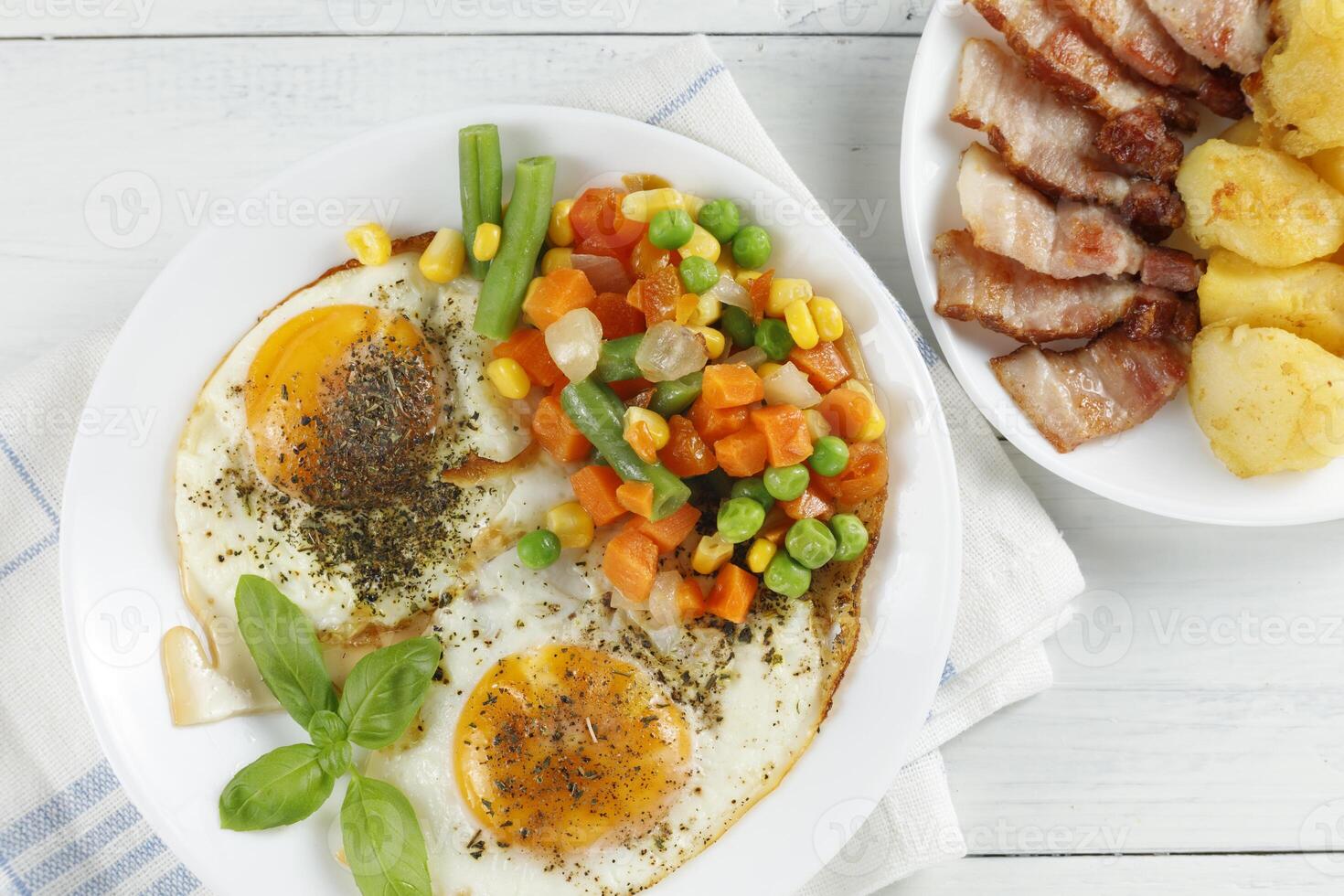 Delicious traditional breakfast. Food in a restaurant. photo