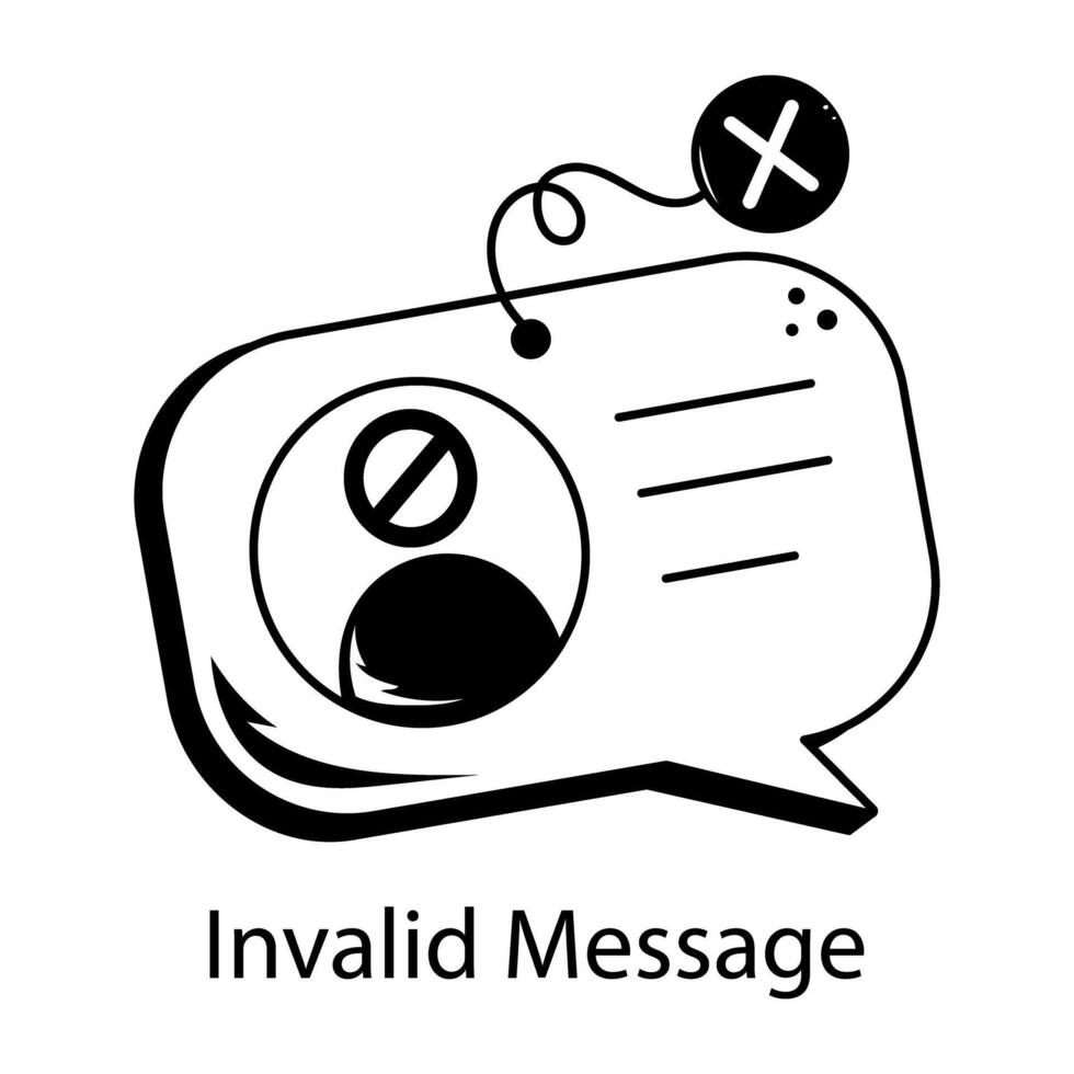 Trendy Invalid Message vector