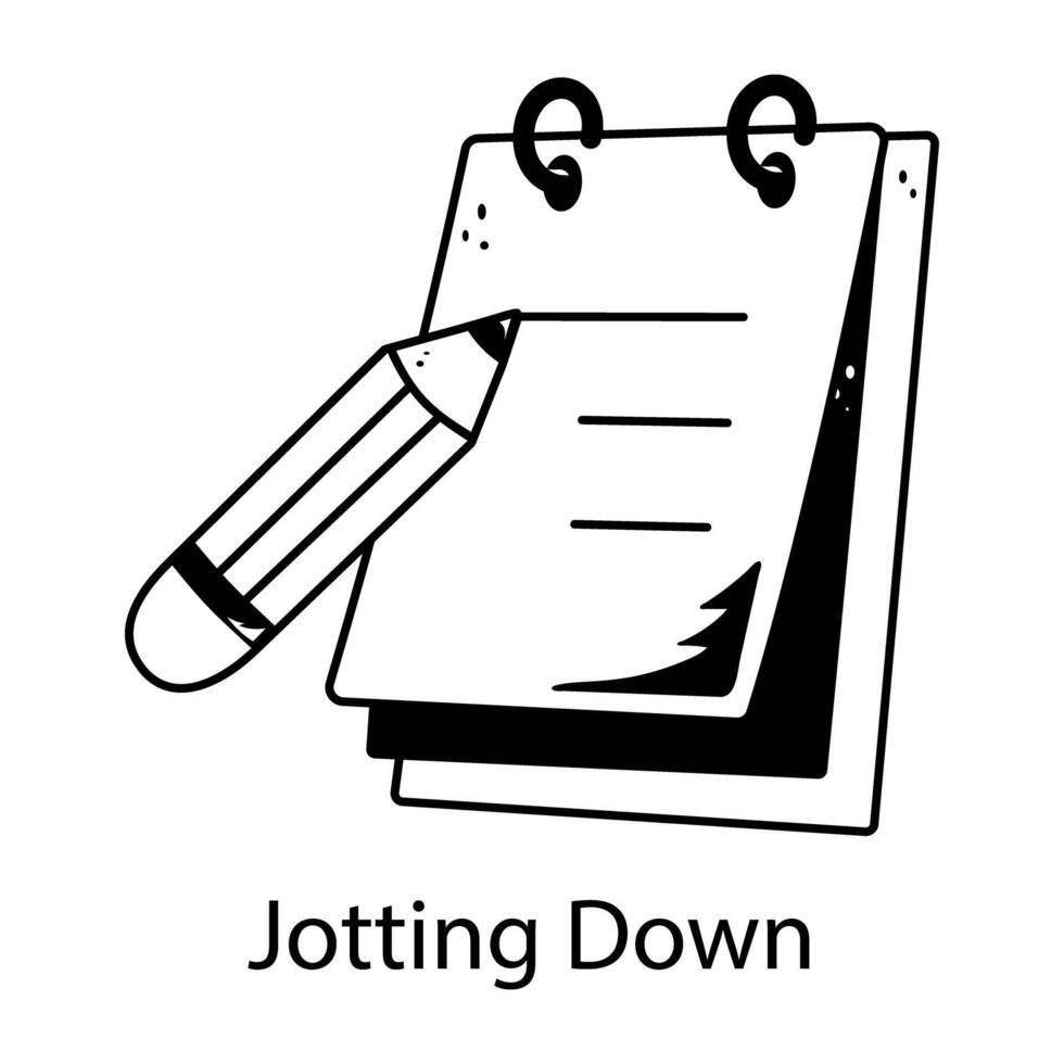 Trendy Jotting Down vector