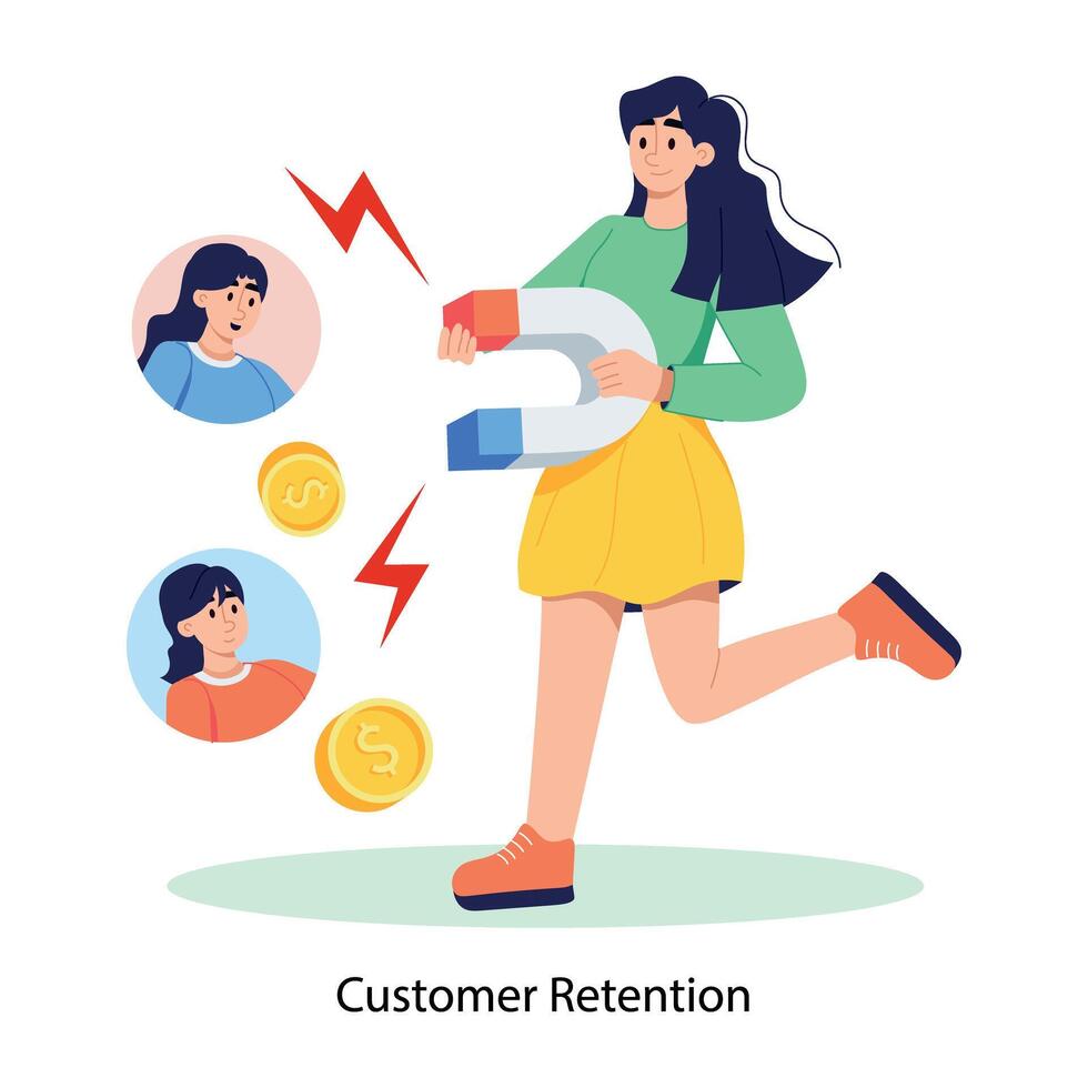 Trendy Customer Retention vector