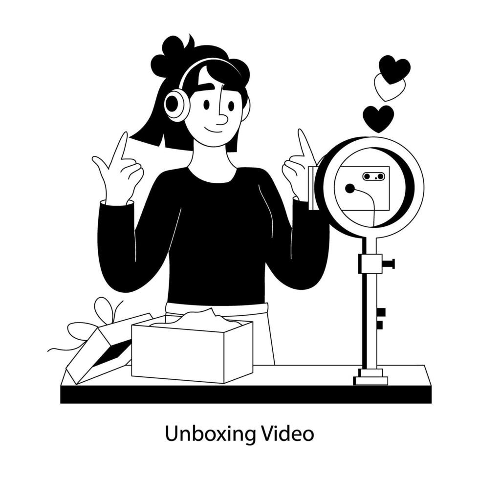 Trendy Unboxing Product vector
