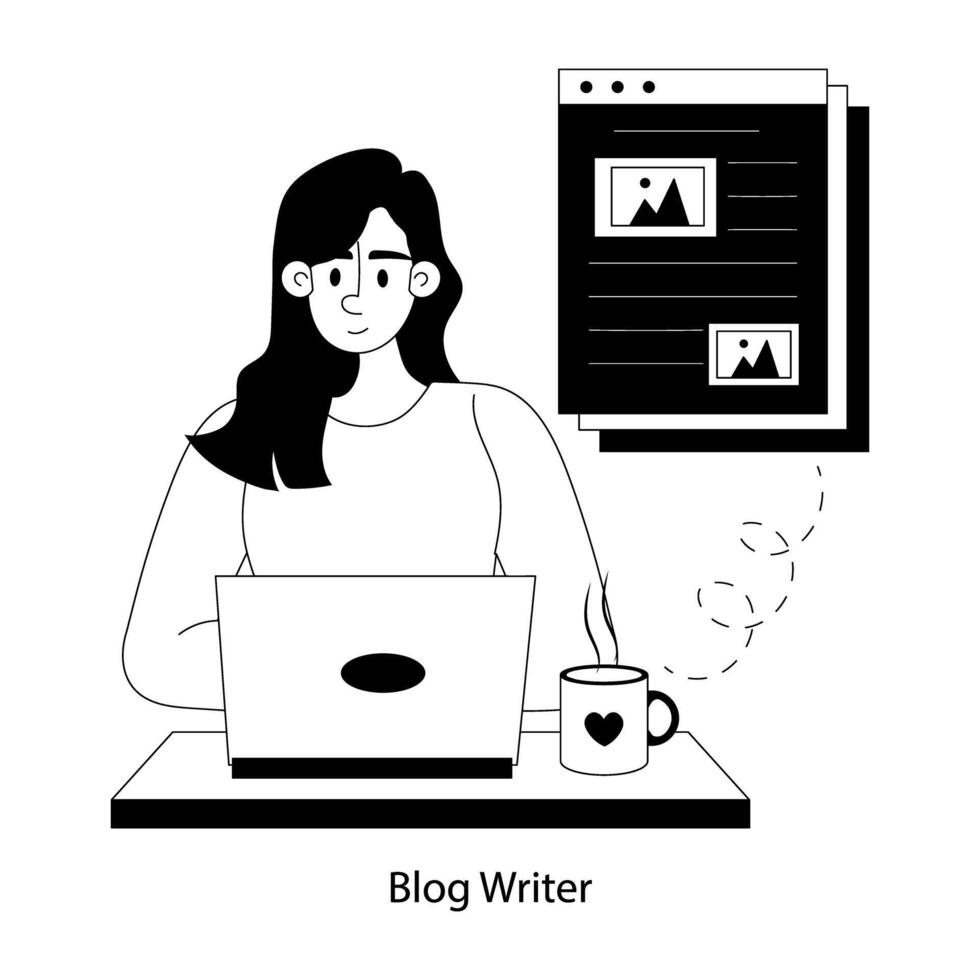 Trendy Blog Writer vector