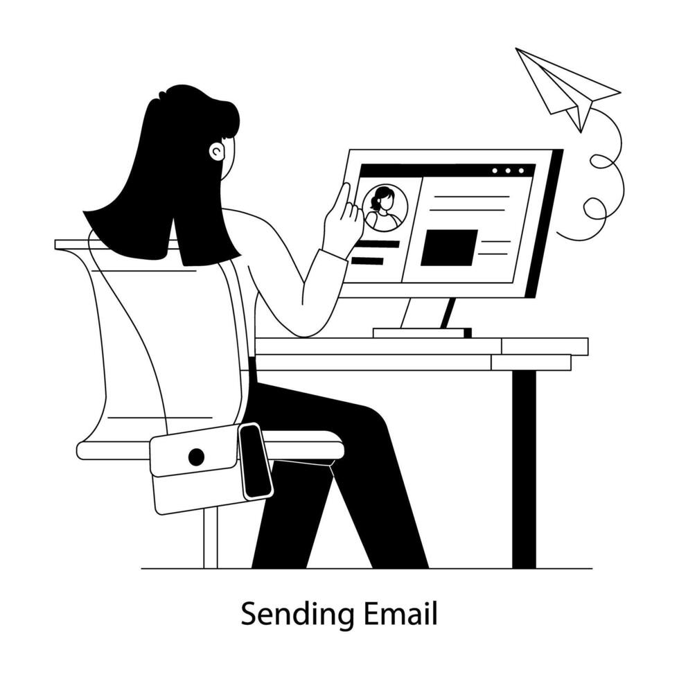Trendy Sending Email vector