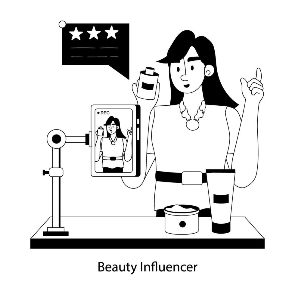 Trendy Beauty Influencer vector