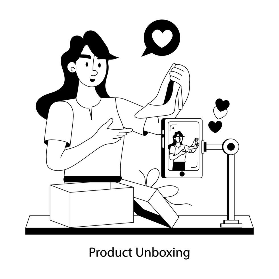 Trendy Product Unboxing vector