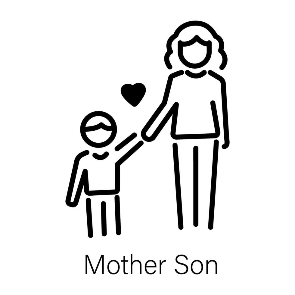 Trendy Mother Son vector