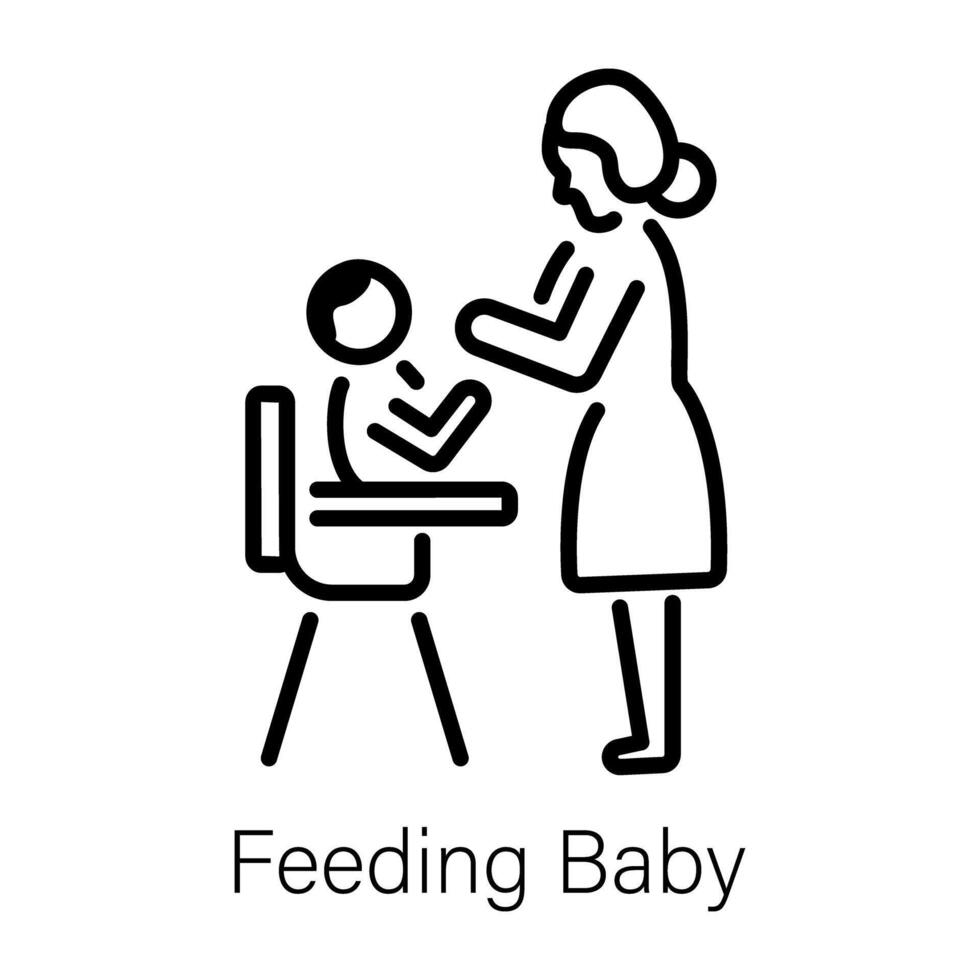 Trendy Feeding Baby vector