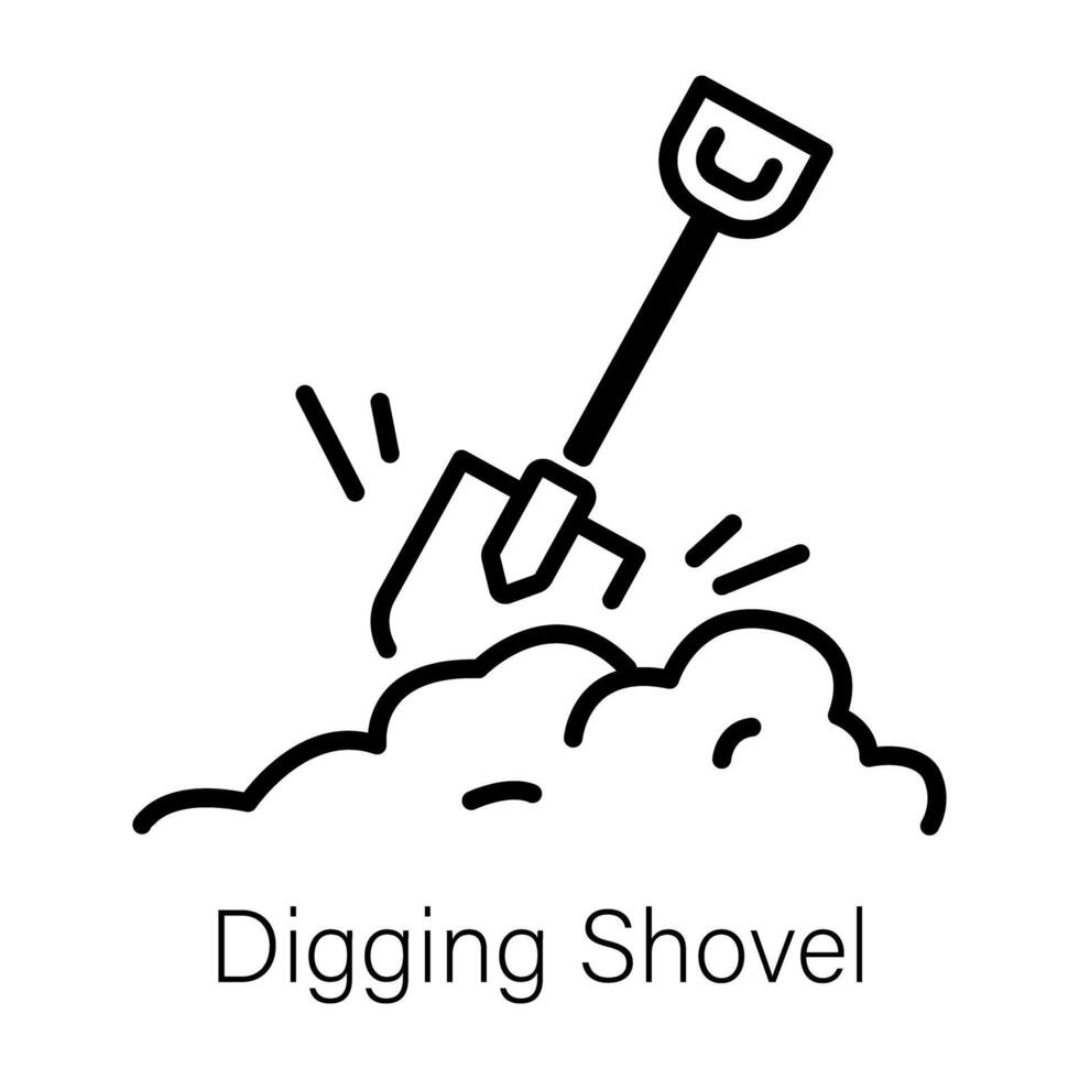 Trendy Digging Shovel vector