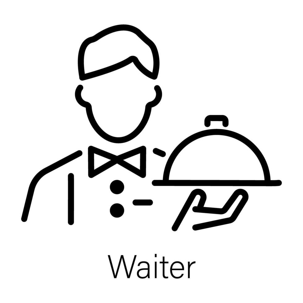 Trendy Waiter Concepts vector