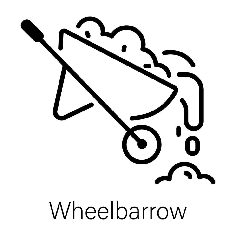 Trendy Wheelbarrow Concepts vector