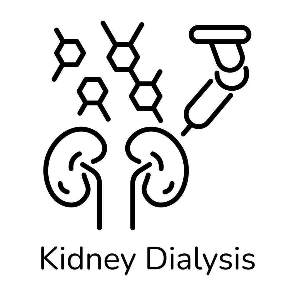 Trendy Kidney Dialysis vector