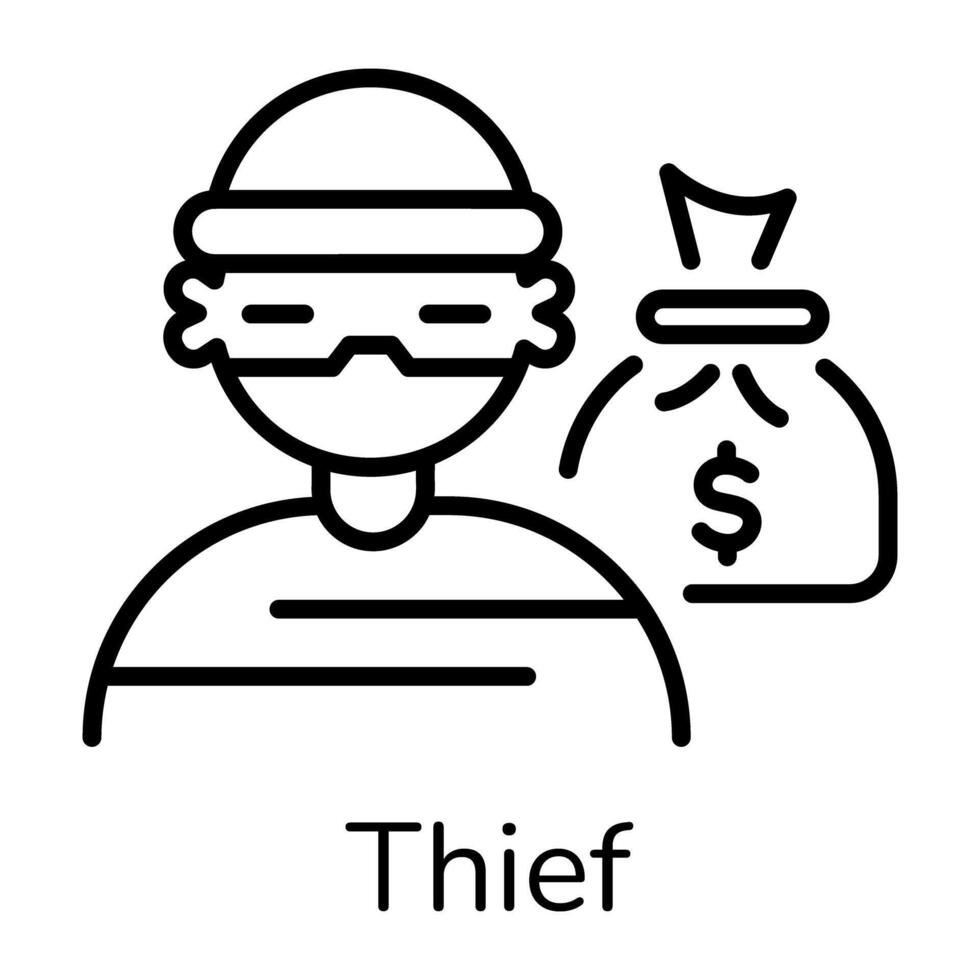 Trendy Thief Concepts vector
