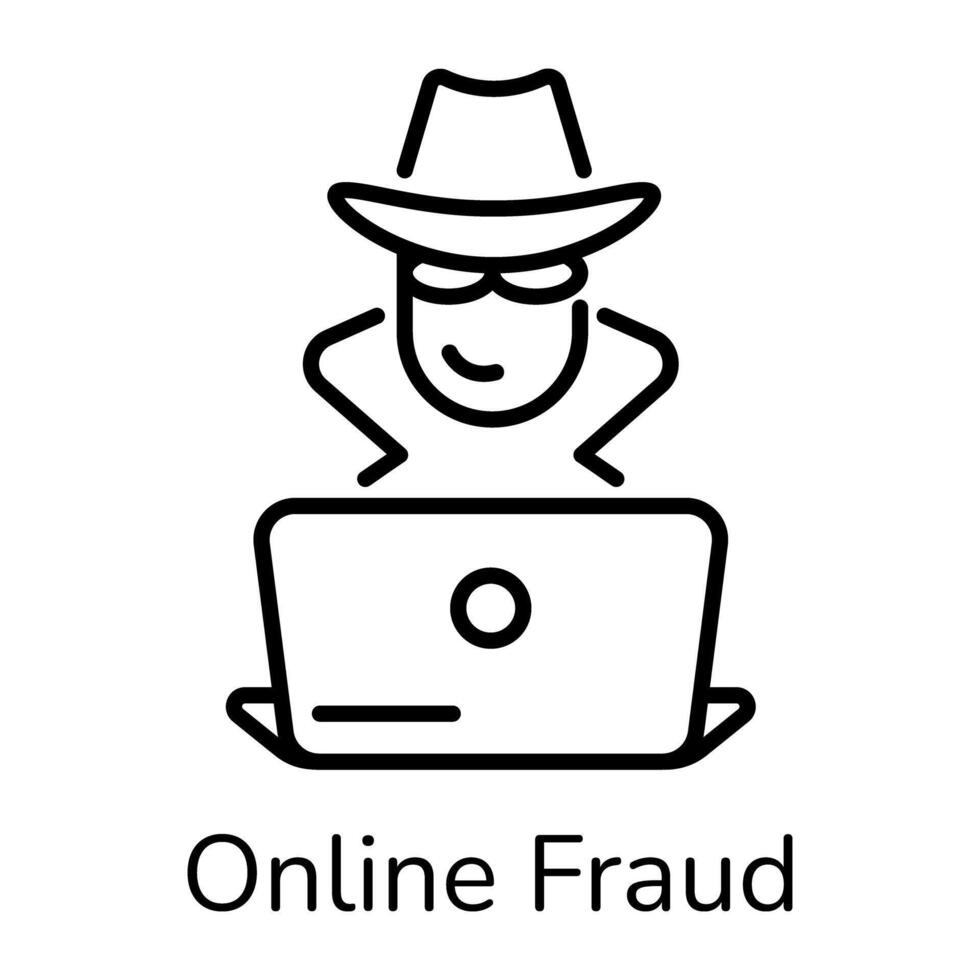 Trendy Online Fraud vector