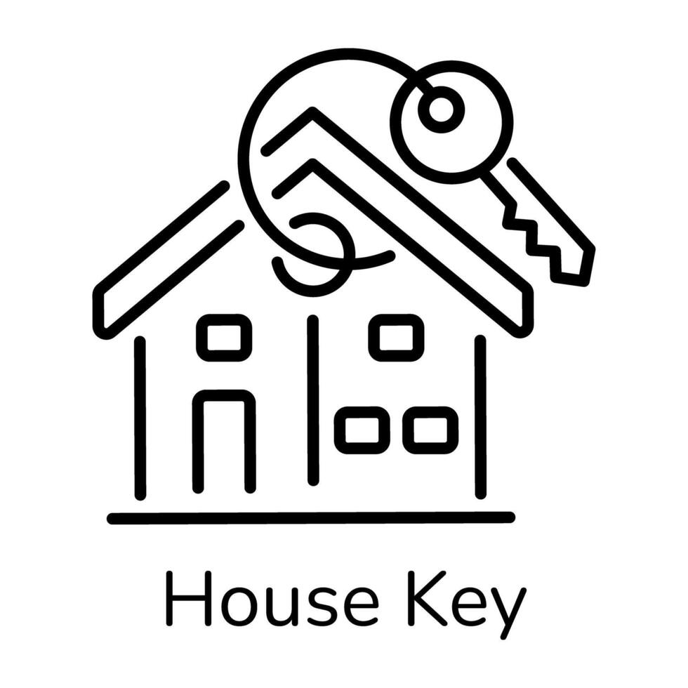 Trendy House Key vector