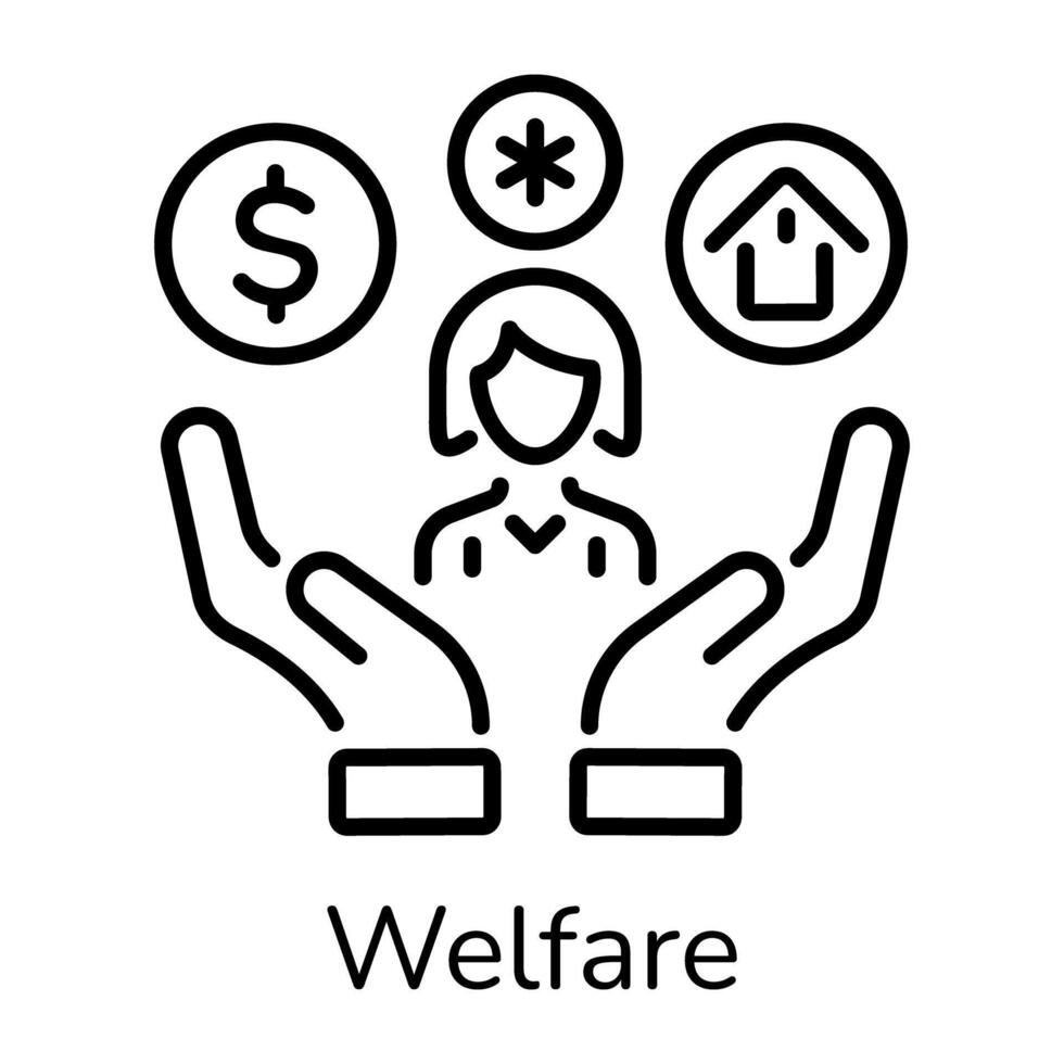 Trendy Welfare Concepts vector