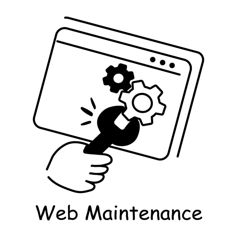 Trendy Web Maintenance vector