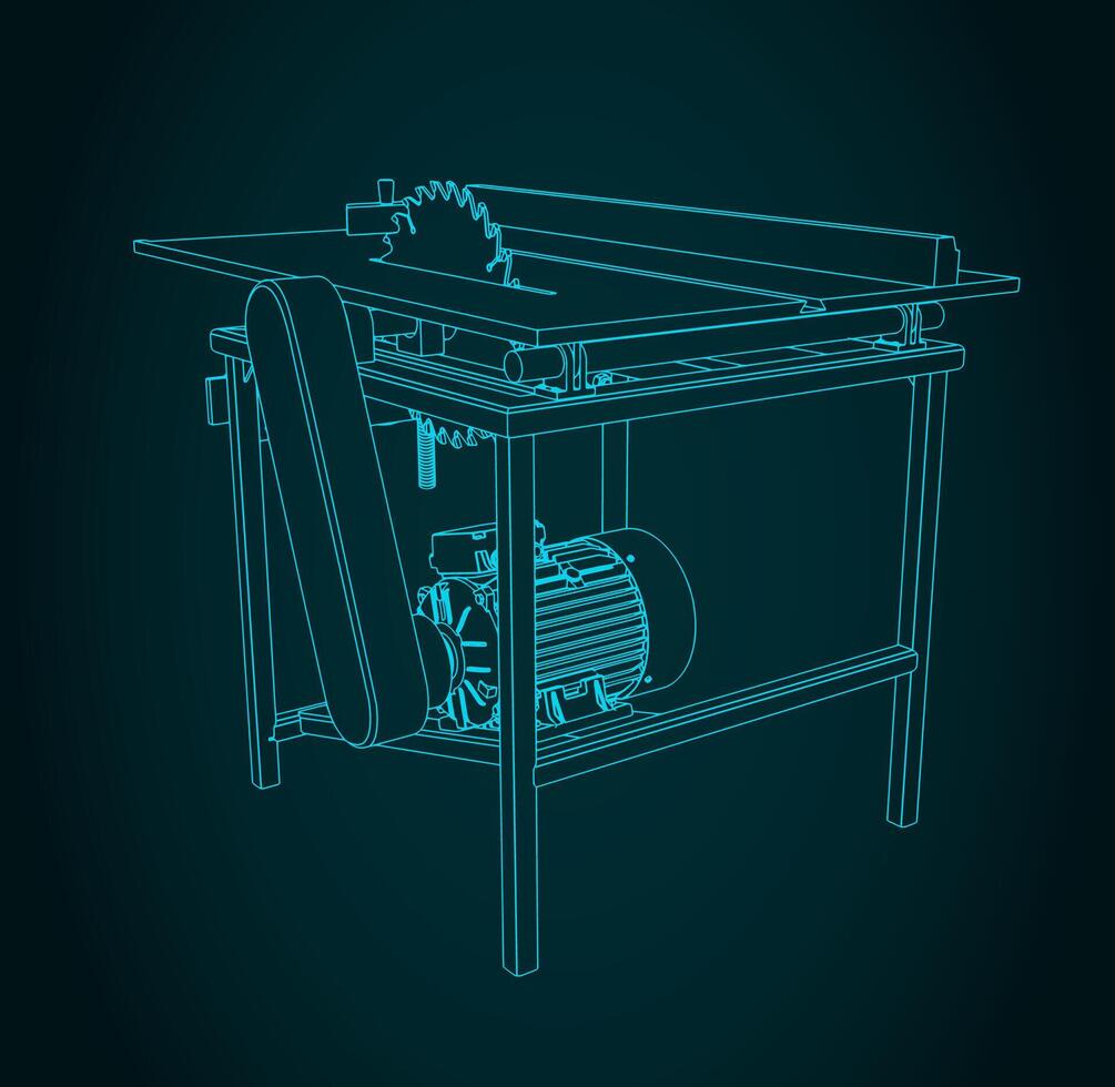 Table saw illustration vector
