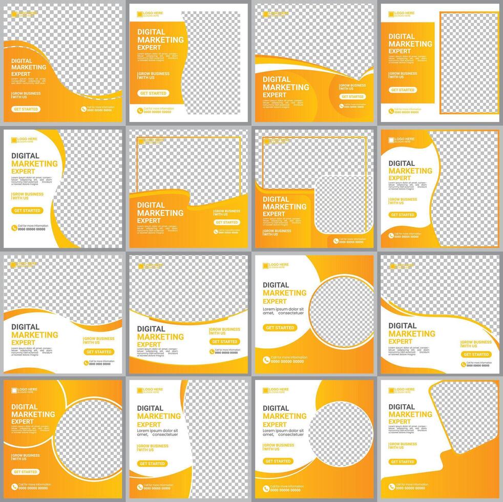 Digital marketing social media post design template vector