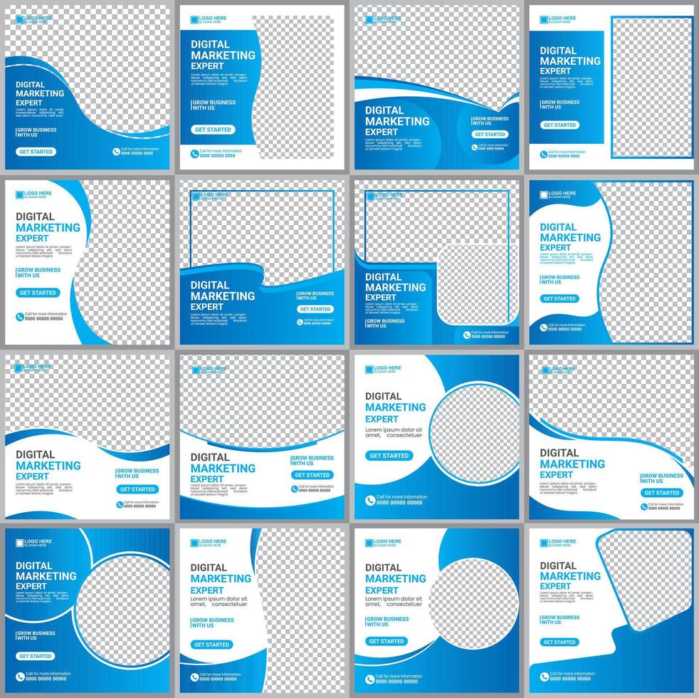 Digital marketing social media post design template vector