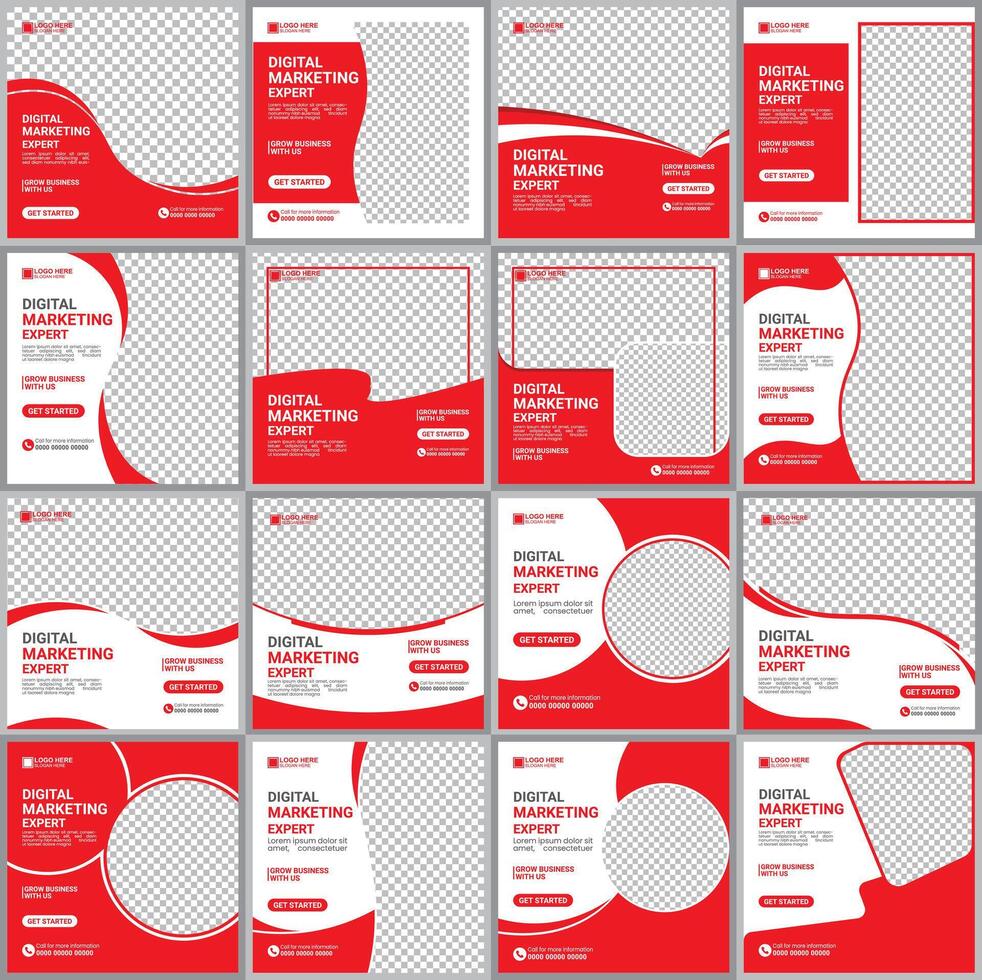 Digital marketing social media post design template vector