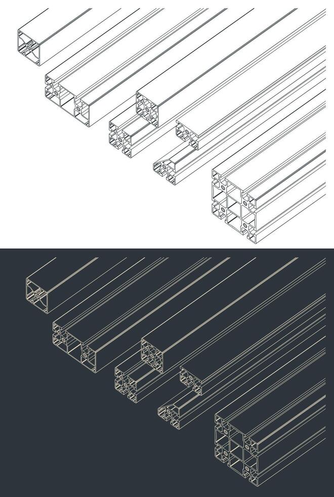 Frame extrusions set illustration vector