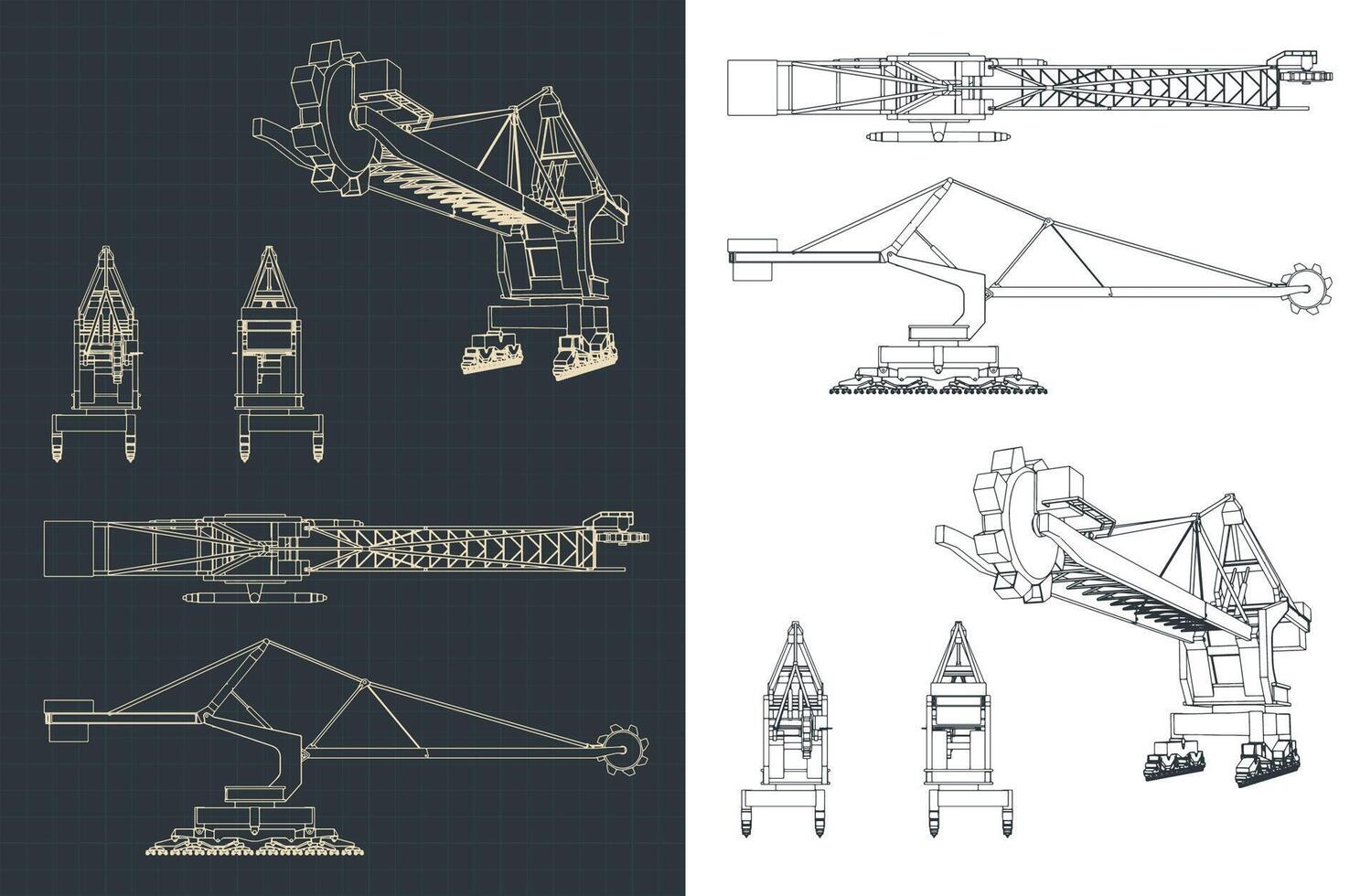 Stacker reclaimer blueprints vector