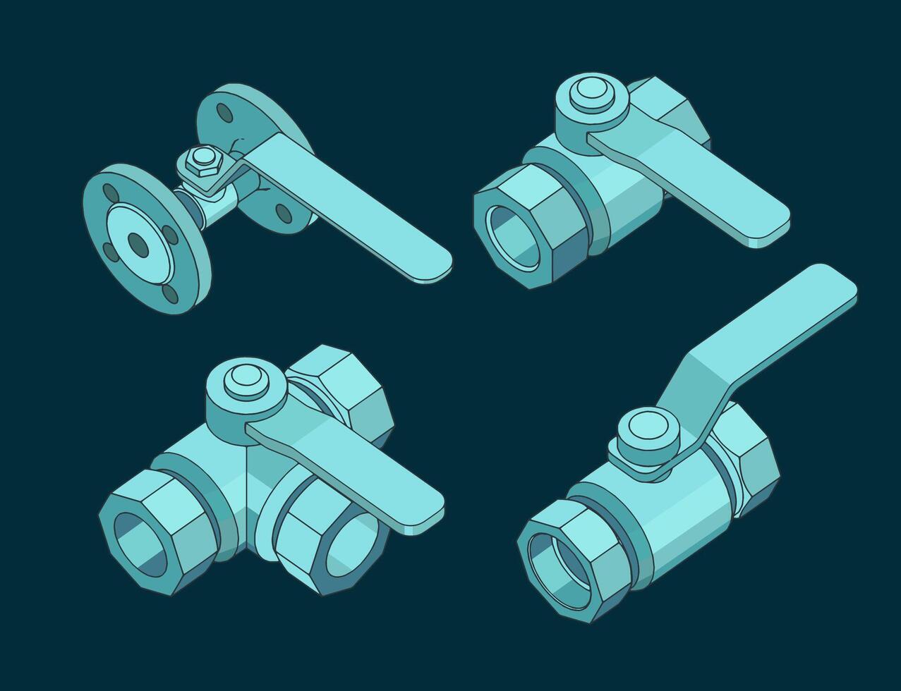 Ball Valves Set vector