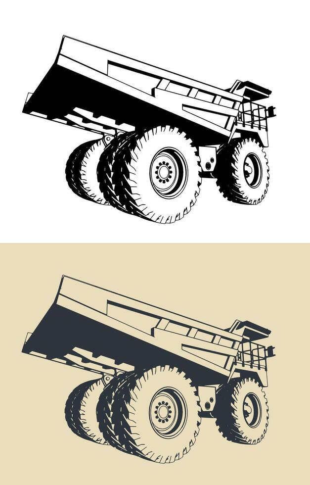 Huge dump truck illustrations vector