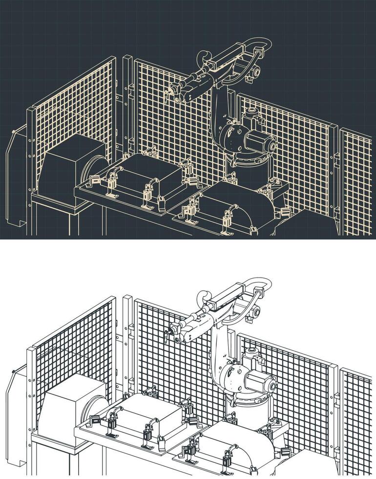 Robotic welding line vector
