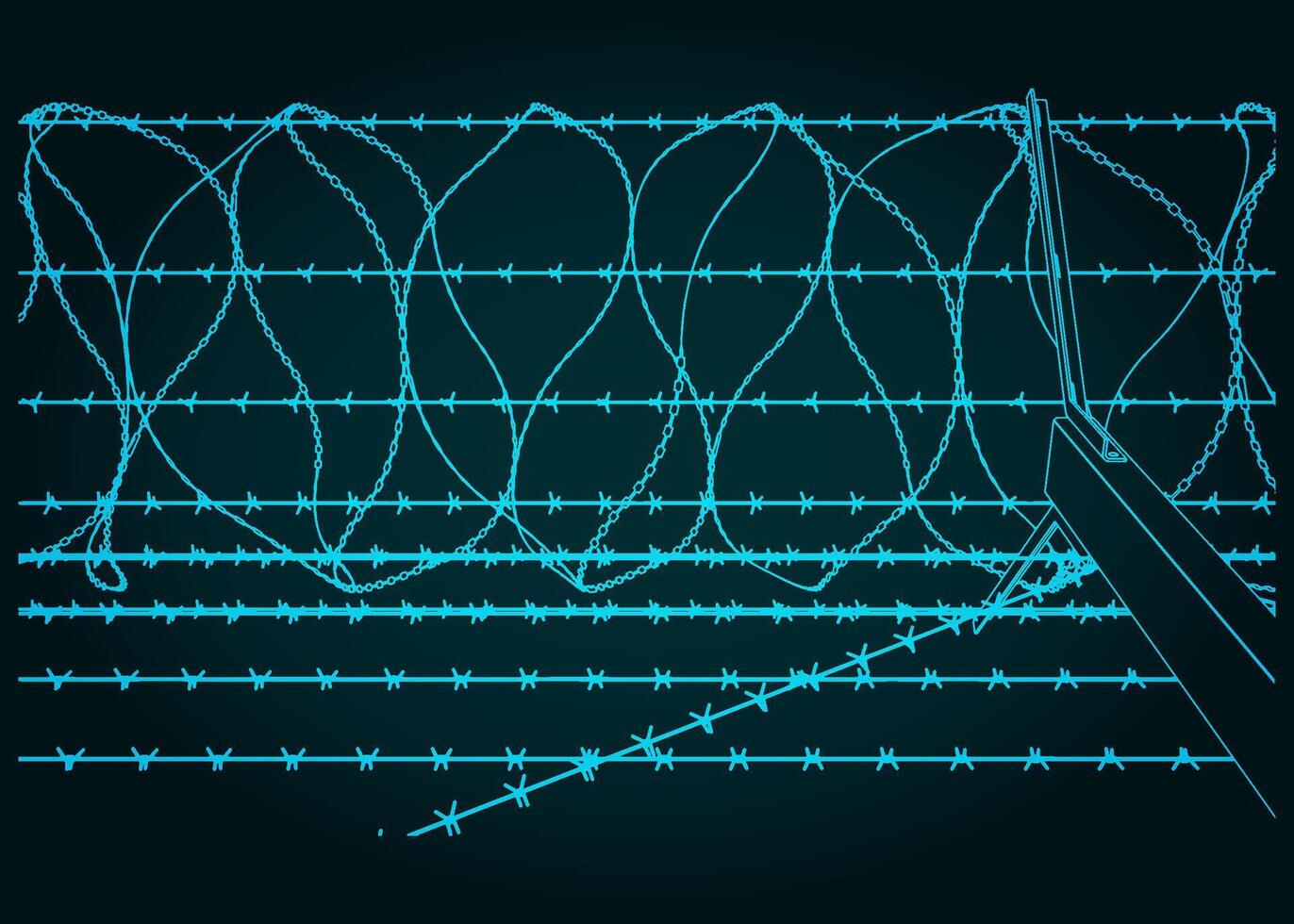 Fence with Razor Tape vector