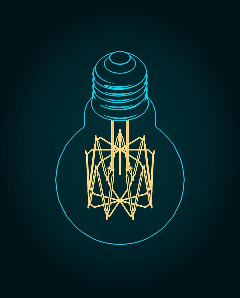 LED lamps isometric drawing vector
