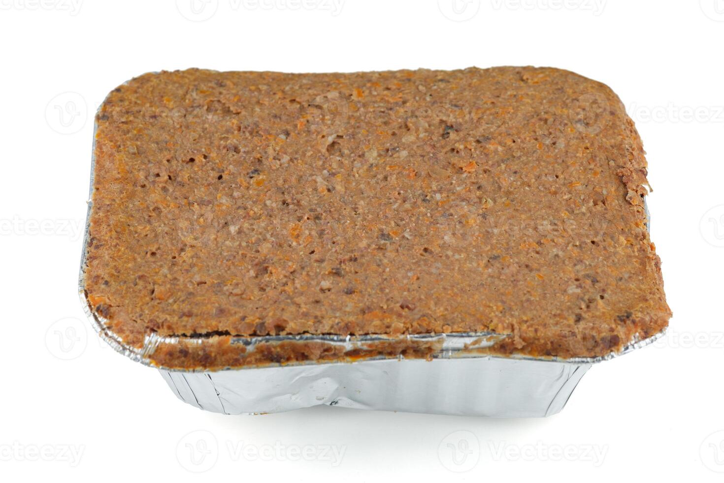 Liver pate in a foil container photo