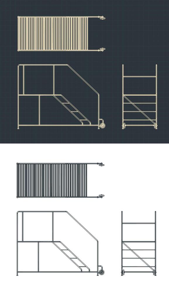 Service Ladder blueprints vector