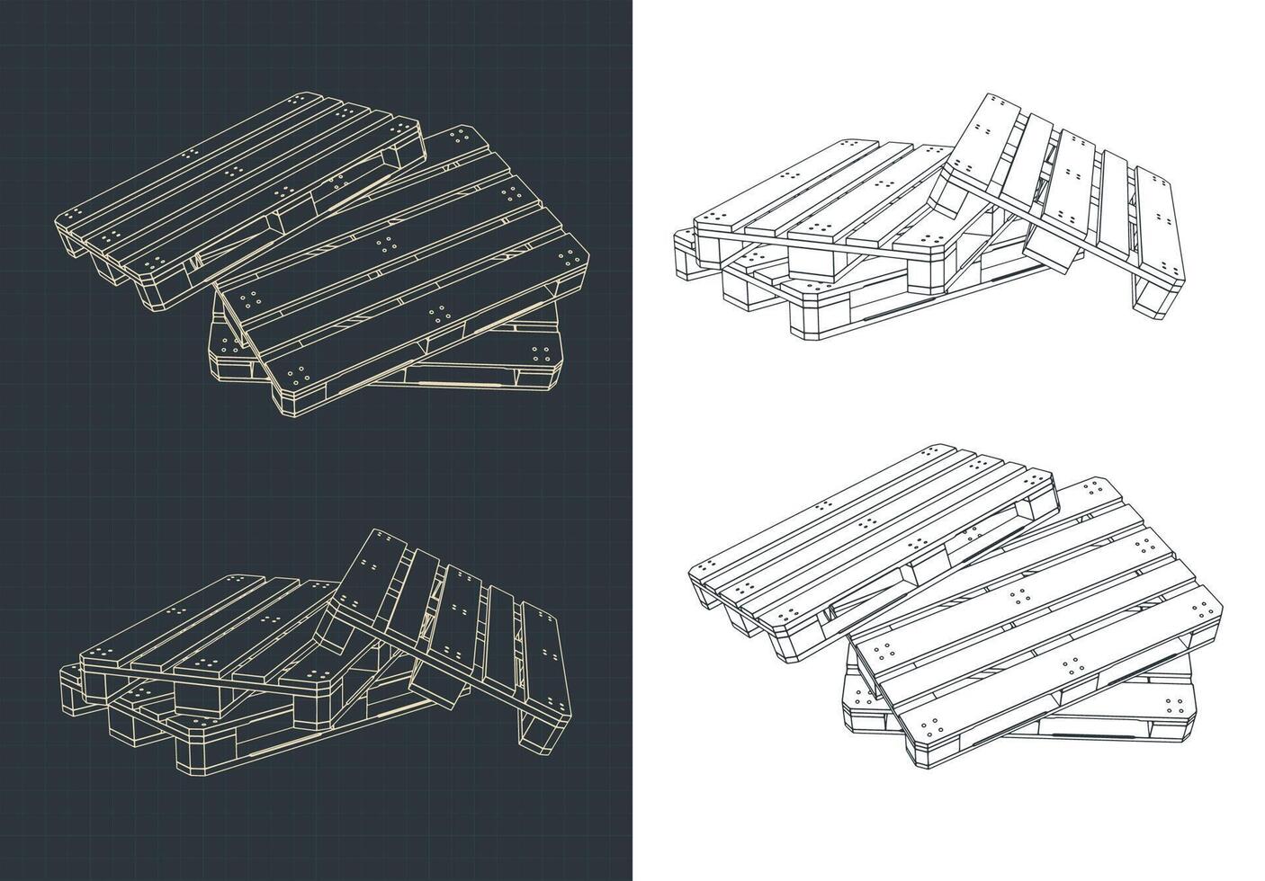 Pallets composition drawings vector