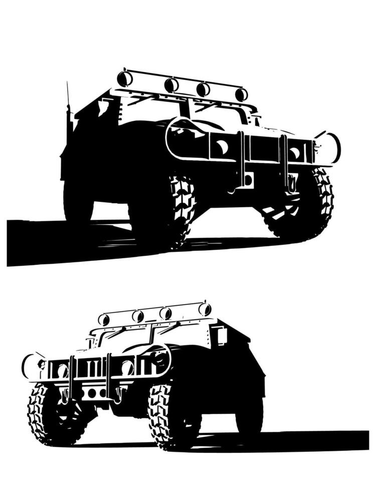 Military off-road vehicle template vector