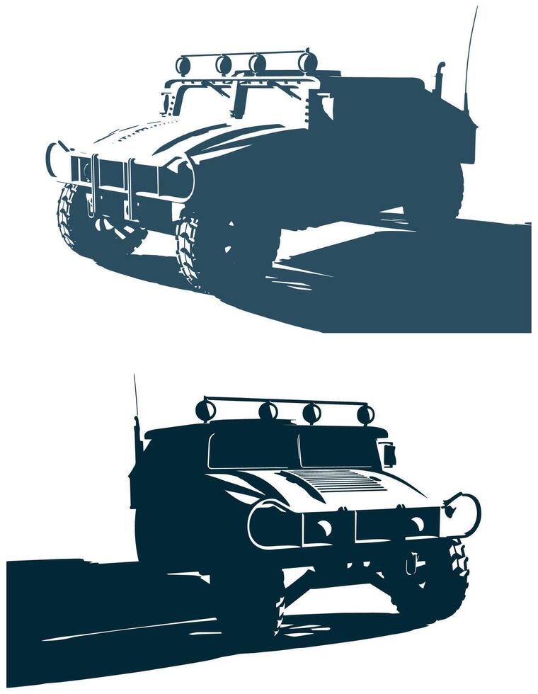Military off-road vehicle vector