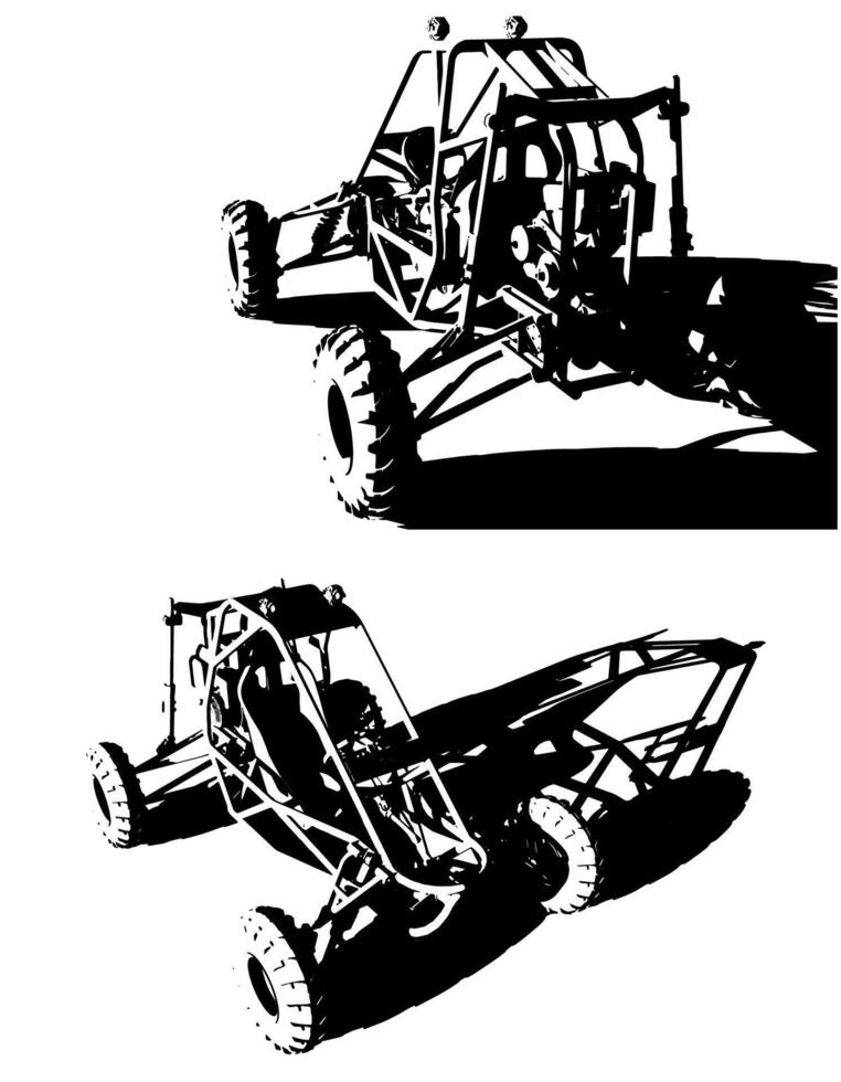 Stylized buggy illustrations vector