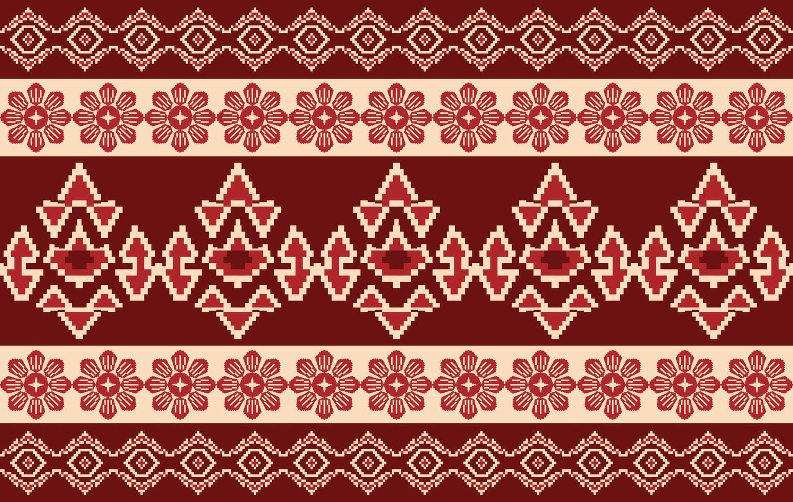 Geometric floral ethnic fabric seamless pattern colorful. traditional ethnic textile printed pattern, Designed for background ,wallpaper ,carpet ,clothing ,printed pattern ,fabric ,embroidery vector