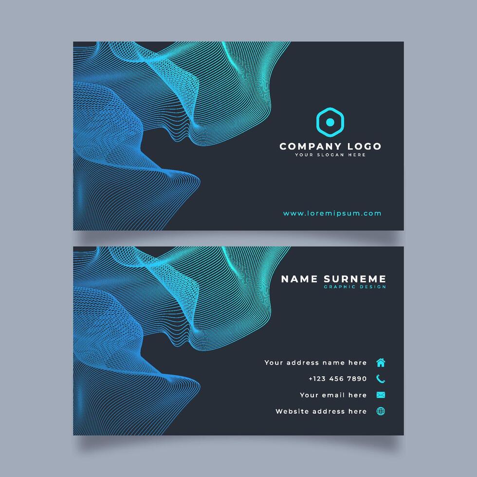 Minimalistic business card template design. Featuring a two-sided layout with a combination of gray colors. vector