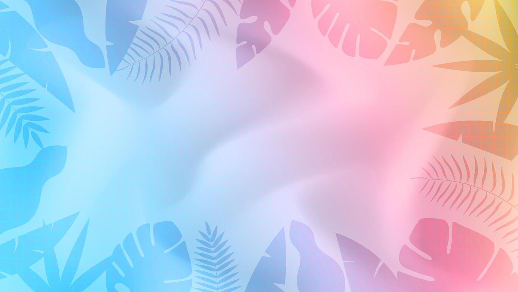 Hello Summer concept design with abstract illustrations on a background of exotic forest leaves, colorful designs, as well as summer backgrounds and banners. vector