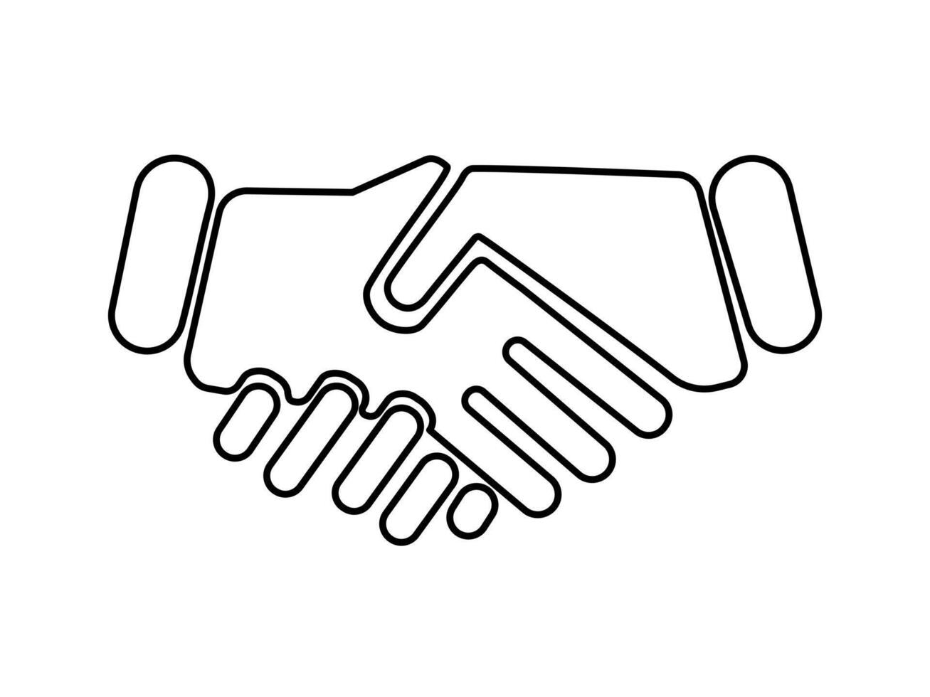 handshake outline icon. Agreement concept. vector